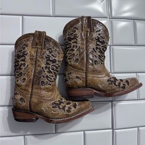 Brown and Tan Western Cowboy Boots